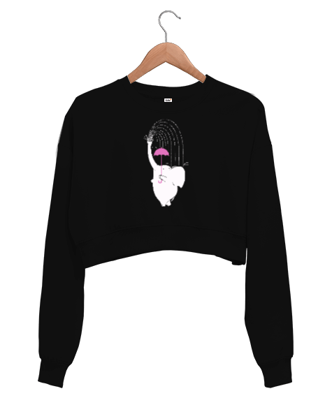 Tisho - Elephant Kadın Crop Sweatshirt