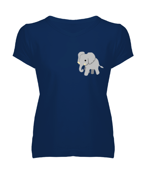 Tisho - Elephant-t Kadın V Yaka Tişört