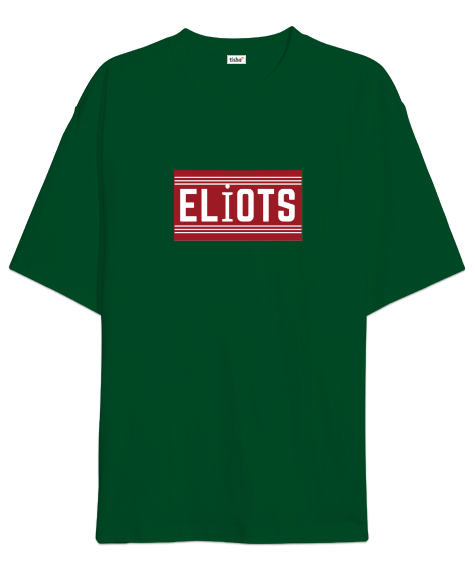 Tisho - Eliots Baskılı 59 Çimen Yeşili Oversize Unisex Tişört