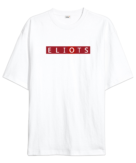 Tisho - Eliots Baskılı 81 Beyaz Oversize Unisex Tişört