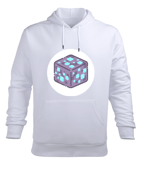 Tisho - Elmas Bloğu Minecraft Erkek Kapüşonlu Hoodie Sweatshirt