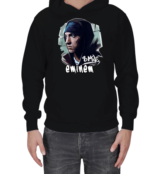 Tisho - Eminem Erkek Kapüşonlu Hoodie Sweatshirt