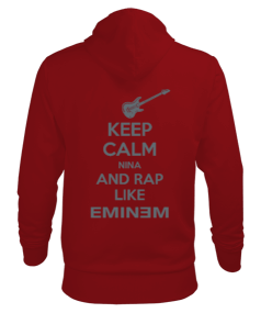 Eminem-Keep Calm Erkek Kapüşonlu Hoodie Sweatshirt - Thumbnail