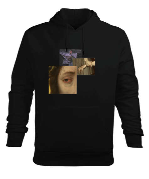 Tisho - EMO hoodie siyah Erkek Kapüşonlu Hoodie Sweatshirt