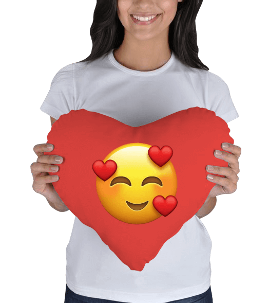 Tisho - Emoji desenli kalp yastık Kalp Yastık