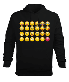 Emoji Erkek Kapüşonlu Hoodie Sweatshirt - Thumbnail