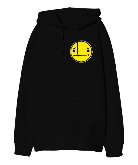 Tisho - emoji Oversize Unisex Kapüşonlu Sweatshirt