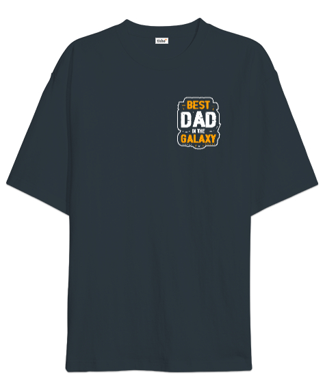 Tisho - En iyi Baba - Best Dad In Galaxy Füme Oversize Unisex Tişört
