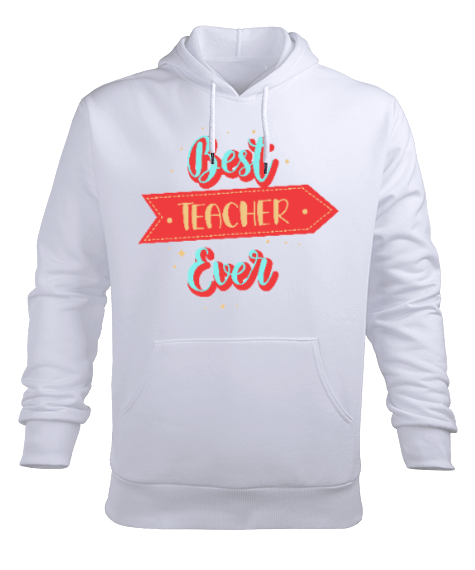 Tisho - En iyi öğretmen best teacher ever Erkek Kapüşonlu Hoodie Sweatshirt