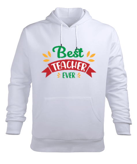 Tisho - En iyi öğretmen best teacher ever Erkek Kapüşonlu Hoodie Sweatshirt