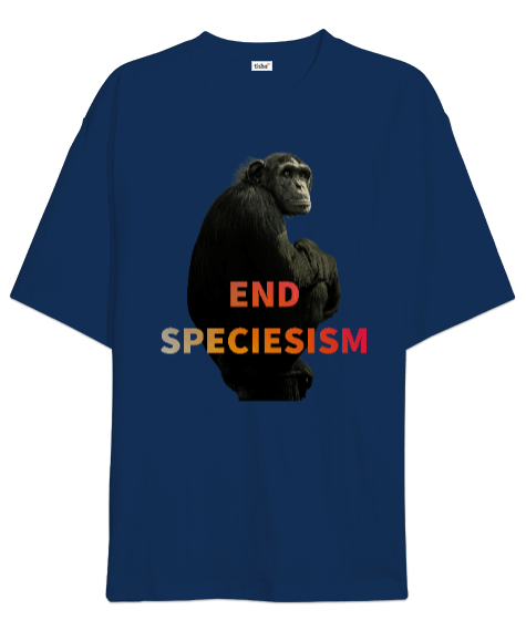 Tisho - End Speciesism Blue Oversize Unisex Tişört