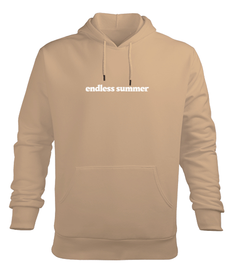 Tisho - Endless Summer Camel Erkek Kapüşonlu Hoodie Sweatshirt