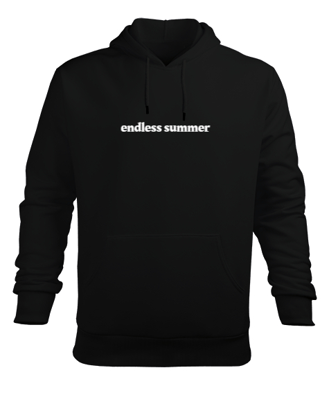 Tisho - Endless Summer Siyah Erkek Kapüşonlu Hoodie Sweatshirt