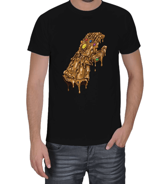 Tisho - Eriyen İnfinity Gauntlet Siyah T-Shirt Erkek Tişört