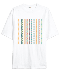 Erkek Bayan Unisex Renkli Tasarım Oversize tişört Oversize Unisex Tişört - Thumbnail