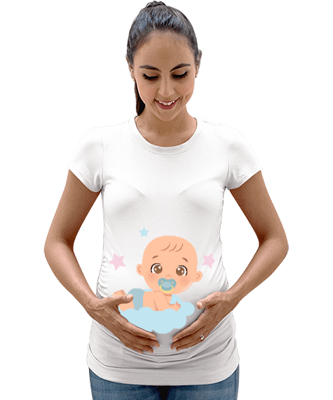 Tisho - Erkek Bebek Desenli Kadın Hamile Tişört
