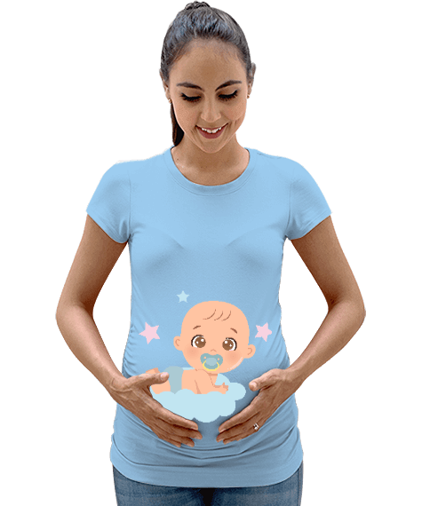 Tisho - Erkek Bebek Desenli Kadın Hamile Tişört