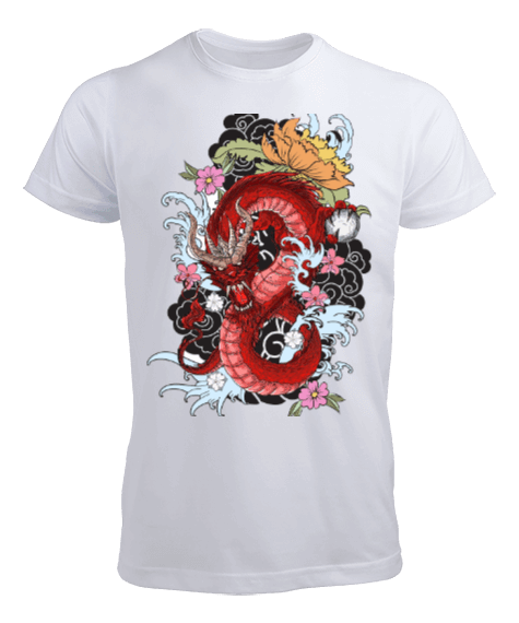 Tisho - Erkek Colorful Dragon Erkek Tişört