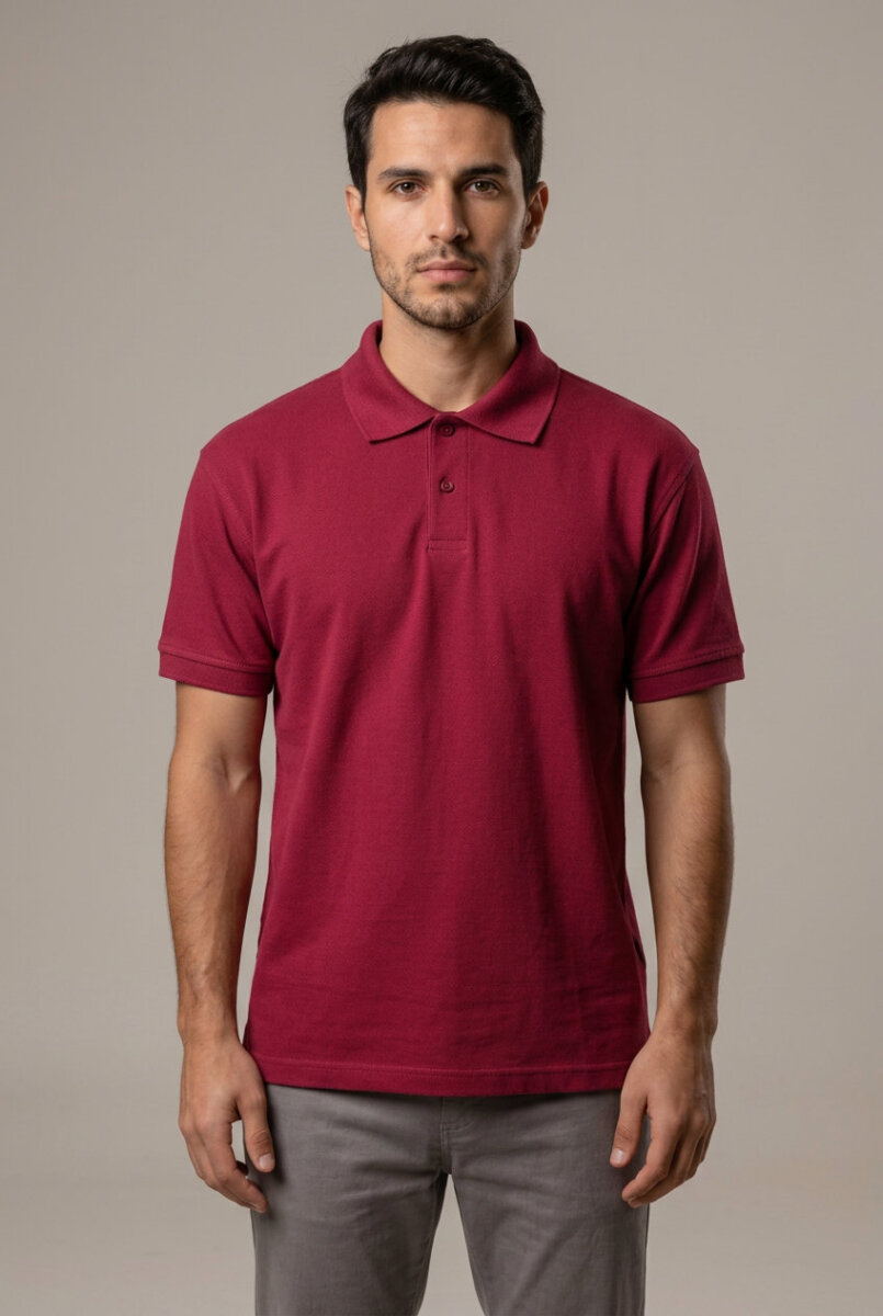 Erkek Kısa Kol Polo Yaka Tişört Bordo