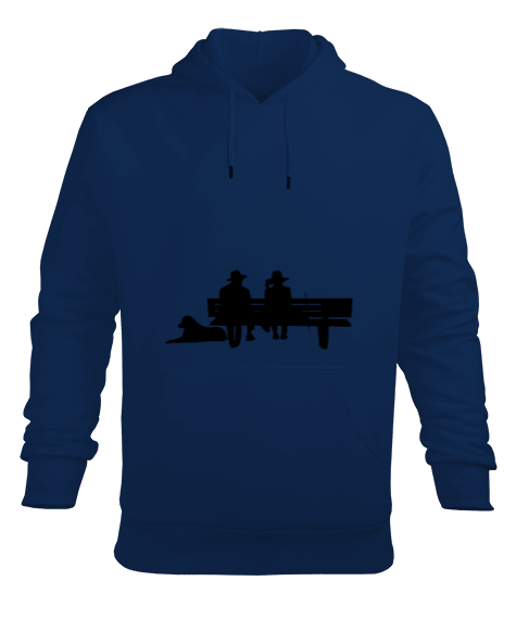 Tisho - Erkek - Mavi - Kapüşonlu - Sweatshirt - Bugün Yarın Temalı Erkek Kapüşonlu Hoodie Sweatshirt