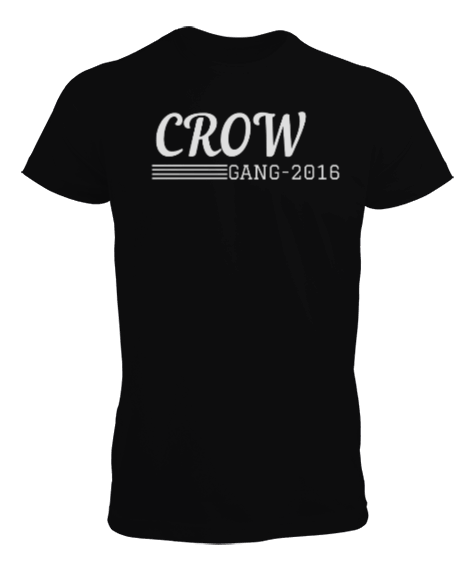 Tisho - Erkek Siyah Baskılı T-Shirt- Crow Gang Erkek Tişört