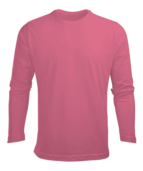 Erkek Uzun Kol Yazlık Tişört - Pembe - 