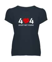 Error Heart Not Found - Kalp Bulunamadı Füme Kadın V Yaka Tişört - Tisho