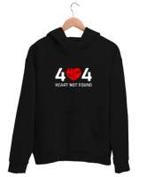 Error Heart Not Found - Kalp Bulunamadı Siyah Unisex Kapşonlu Sweatshirt - Tisho