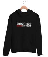 Error Heart Not Found - Kalp Bulunamadı Siyah Unisex Kapşonlu Sweatshirt - Tisho