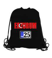 erzurum şehir,Türkiye,Türkiye bayrağı. Siyah Büzgülü Spor Çanta - Tisho