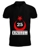 erzurum şehir,Türkiye,Türkiye bayrağı. Siyah Erkek Kısa Kol Polo Yaka - Tisho