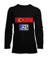 erzurum şehir,Türkiye,Türkiye bayrağı. Siyah Kadın Uzun Kol Tişört - Tisho