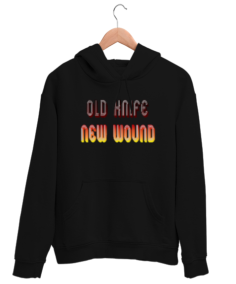 eski bıçak yeni yara Siyah Unisex Kapşonlu Sweatshirt - Tisho