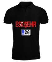 Eskişehir,Türkiye,Türkiye bayrağı. Siyah Erkek Kısa Kol Polo Yaka - Tisho