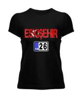 Eskişehir,Türkiye,Türkiye bayrağı. Siyah Kadın Tişört - Tisho