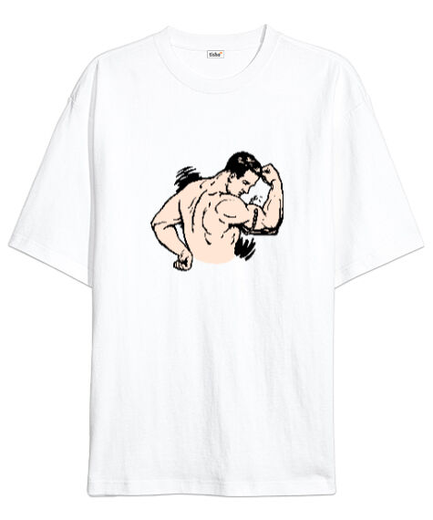 Tisho - Estetik adam fitness motivasyon Beyaz Oversize Unisex Tişört
