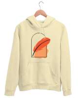 ETNİK DESEN Krem Unisex Kapşonlu Sweatshirt - Tisho