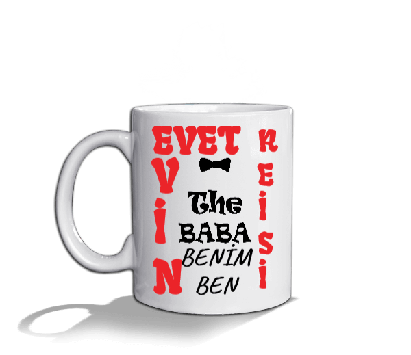 Tisho - EVİN REİSİ Beyaz Kupa Bardak