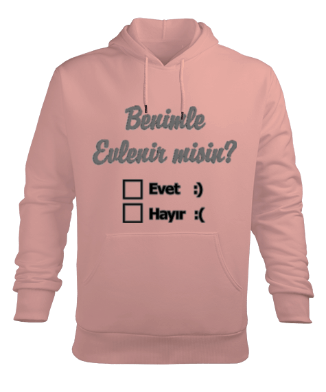 Tisho - Evlenme teklifli Erkek Kapüşonlu Hoodie Sweatshirt