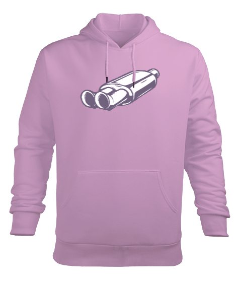 Tisho - Exhaust Man 2 Pembe Erkek Kapüşonlu Hoodie Sweatshirt