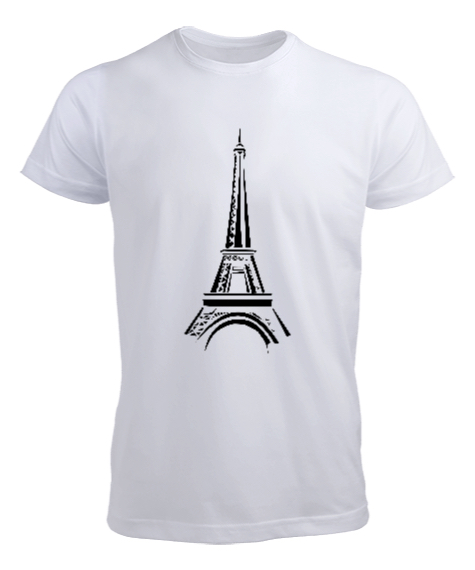 Tisho - Eyfel Kulesi Paris Beyaz Erkek Tişört