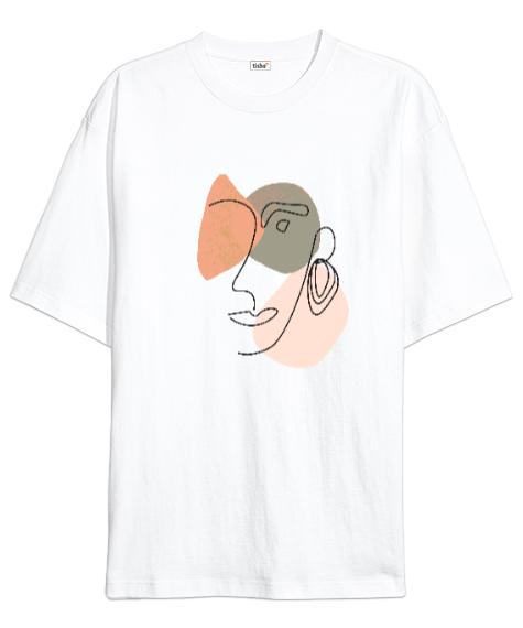 Tisho - Face Beyaz Oversize Unisex Tişört