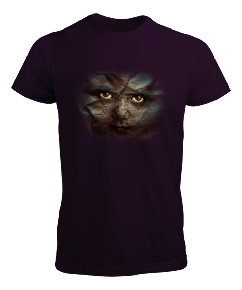Tisho - Face - Yüz İfadesi Koyu Mor Erkek Tişört