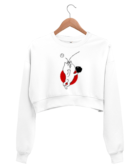 Tisho - Failure - Başarısız Beyaz Kadın Crop Sweatshirt