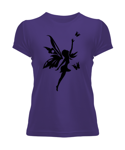 Fairy illustration tinker bell silhouette Kadın Tişört