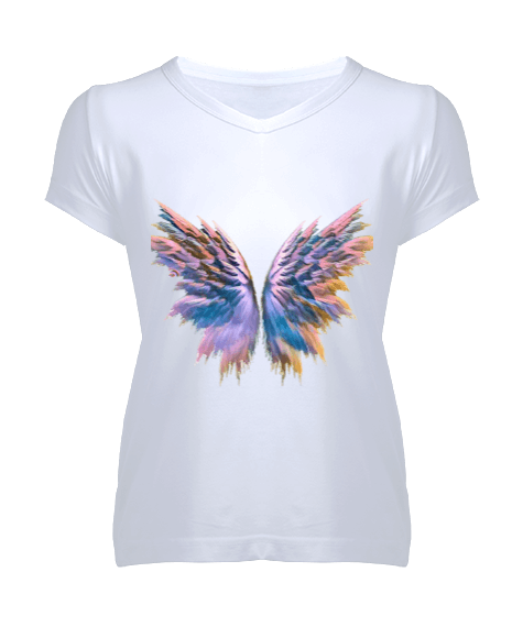 Tisho - Fairy Wings Kadın V Yaka Tişört