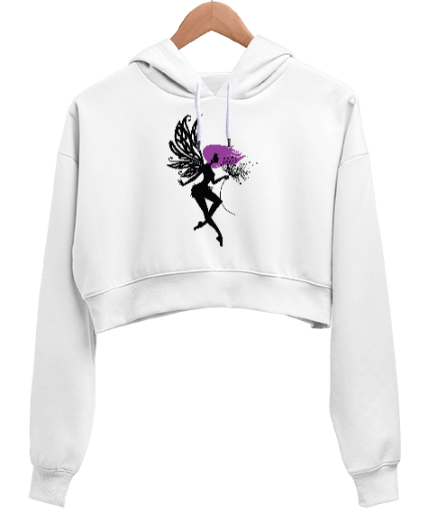Tisho - Fairy X Kadın Crop Hoodie Kapüşonlu Sweatshirt