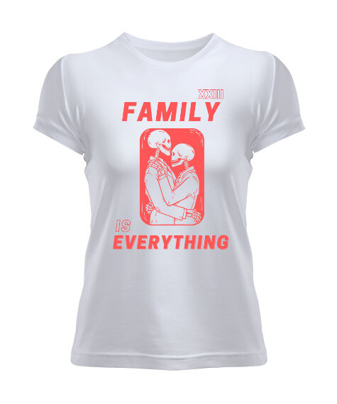Tisho - Family everything V2 Beyaz Kadın Tişört