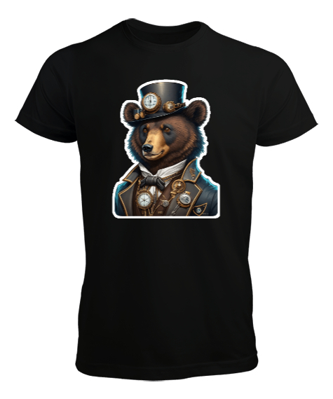 Tisho - Fantastik Ayı - Bear Siyah Erkek Tişört