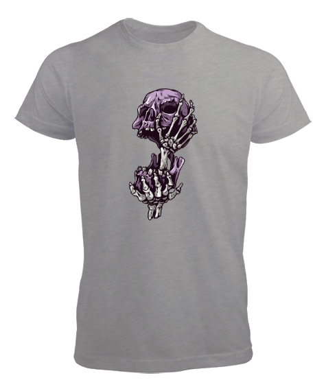Tisho - Fantastik Kafatası - Skull V2 Gri Erkek Tişört